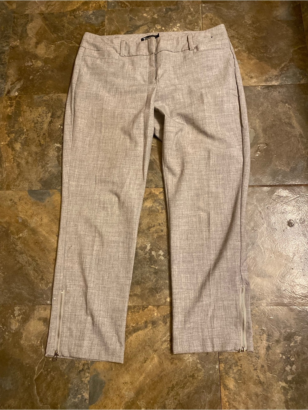 New York & Company Light Gray Dress Pants with Ankle Zips
